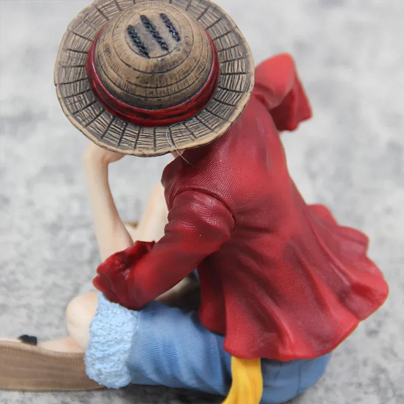 13cm Anime One Piece Luffy Figure Gk Straw Hat Manga Statue Desktop Decor Pvc Action Figurine Collection Model Toy