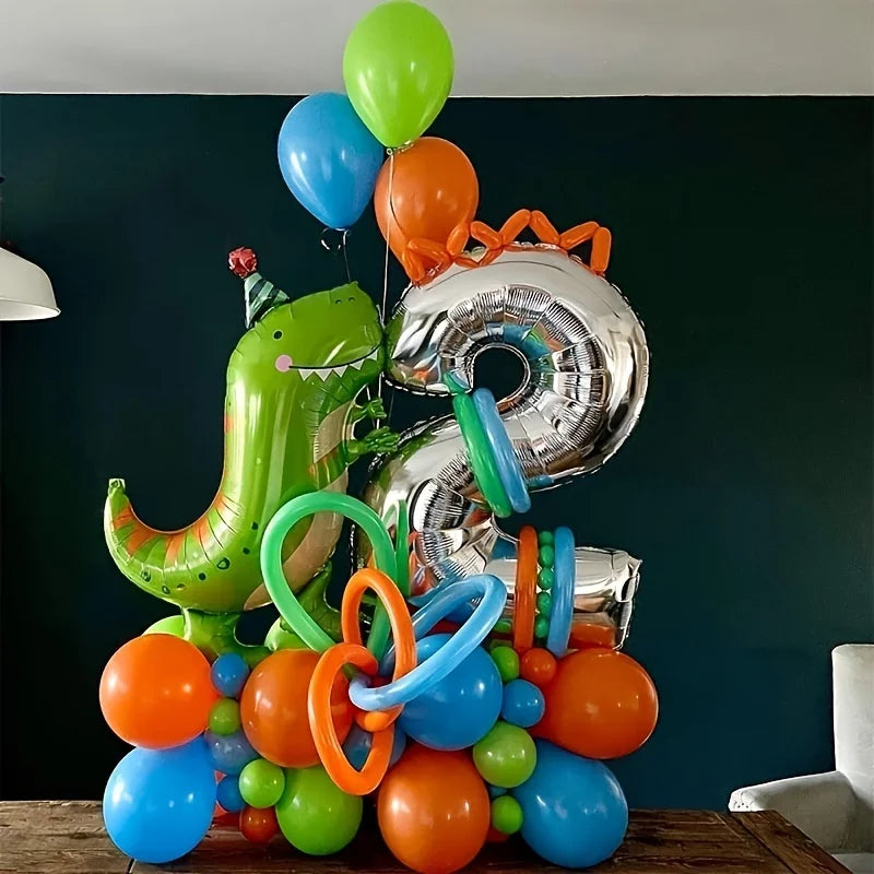 5PCS/PACK Q Edition Large Dinosaur Party Aluminum Film Decoration Children's Gift Balloon Random