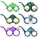 12/6pcs EID Mubarak Decoration Paper Glasses Frame Ramadan Islamic Muslim Photo Booth Props Kids Gift Eid Al Adha Party Supplies