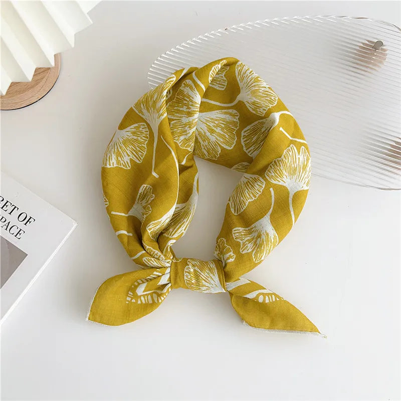 Approx 55cm Cotton Linen Square Scarf Neckerchief Spring Autumn Scarves Neck Scarf Turban Bandanas Headband Decoration for Women