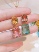 2024 New Earrings Beautiful Colorful Baroque Crystal Stone AB Style Dangle Woman Earrings Fashion Designers Christmas Jewelry