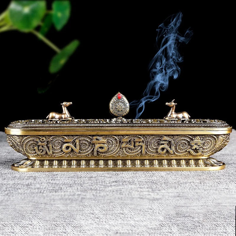 Tibet Incense Burner Antique Handmade Incense Stick Holder Zen Teahouse Home Office Decoration Crafts Ornaments