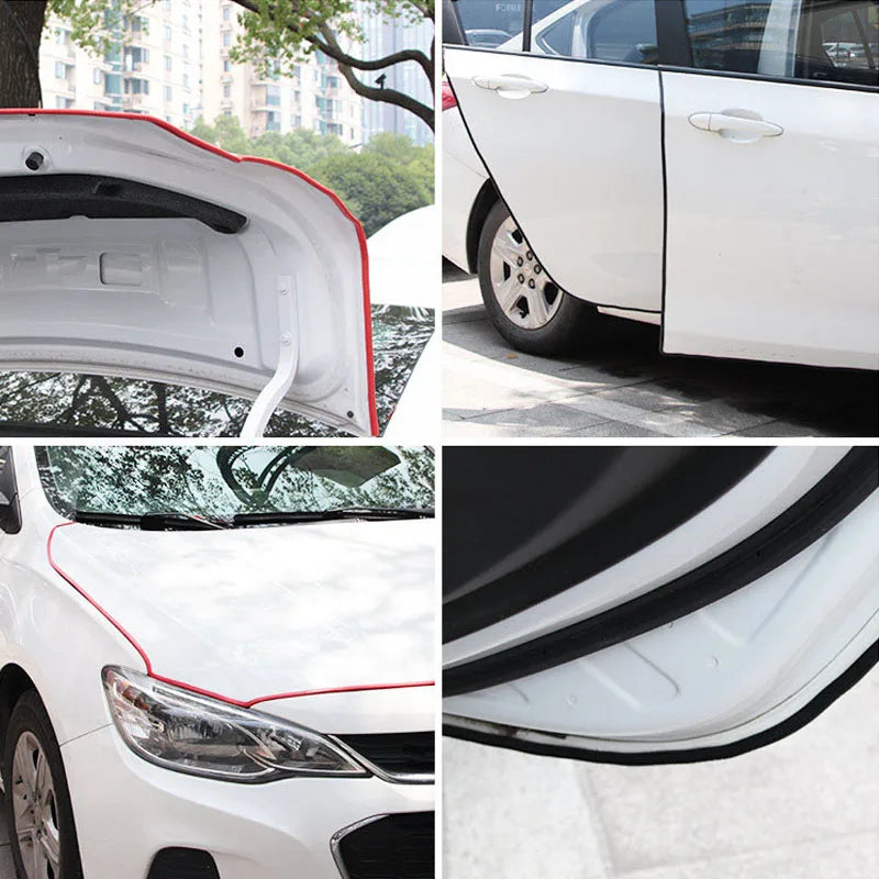 5M Car Door Anti Collision Strip with Steel Disc Bumper Trim Edge Scratch Protector Strip Sealing Guard Styling Car Decoration