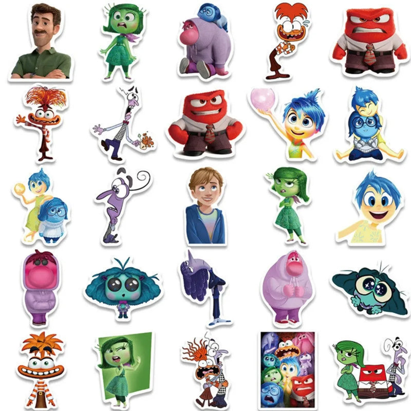 50PCS Disney Movie Inside Out Stickers Cartoon Graffiti Decoration Skateboard Laptop Notebook Luggage Waterproof Decal Toy