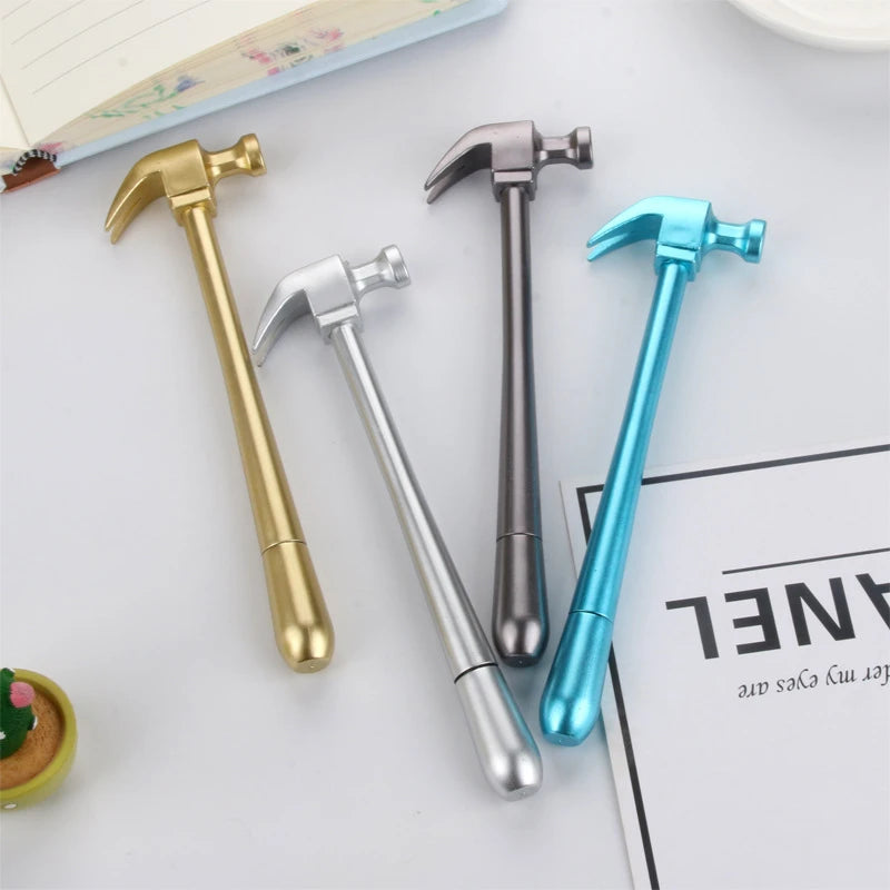 1 Pcs Lytwtw's Metallic Hammer Tools Stationery Creative Gel Pen Simulation School Office Supply Cute Kawaii Funny Gift Prize