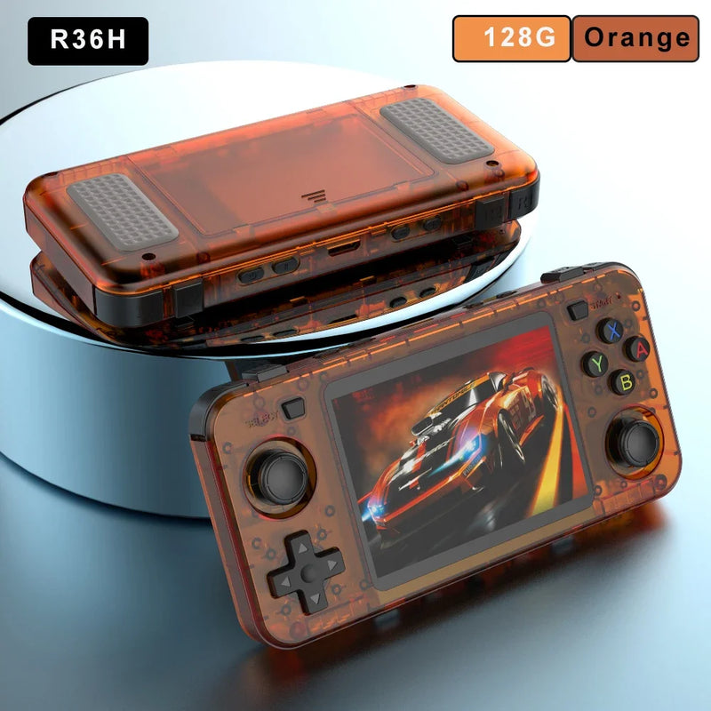 BOYHOM New R36H Handheld Game Console 3.5-inch IPS Screen Linux RK3326 Retro Video Games Player 3000 mAh 64G 10000+ Classic Game