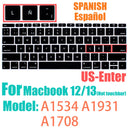 Spanish layout Keyboard Cover for For MacBook Air 13.6/15 M4 M3 M2 A3240 A2941 A3241 A3114, MacBook Pro 14" 16" 13"  12" black