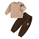 3--6Years Kids Boy 2Pcs Easter Outfits Long Sleeve Sweatshirt with Bunny Ears and Casual Pants Sets Spring Boys Clothes