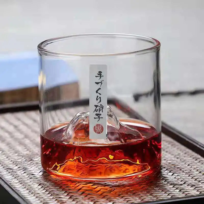 Fuji Mountain Glass Cup Retro Japanese Water Cup Heat Resistant Coffee Tea Cup Whisky Glass