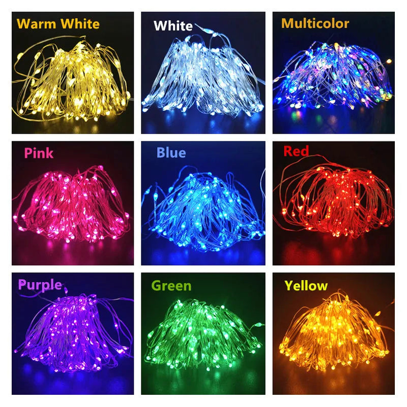 LED String Lights 5M/10M Photo Clip Fairy Lights Outdoor Battery Operated Garland Christmas Decoration Party Wedding Xmas