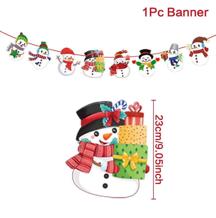 Christmas Banner 2023 Merry Christmas Decorations for Home Garland Santa Claus Navidad Natal Xmas Gift Noel Decor New Year 2024