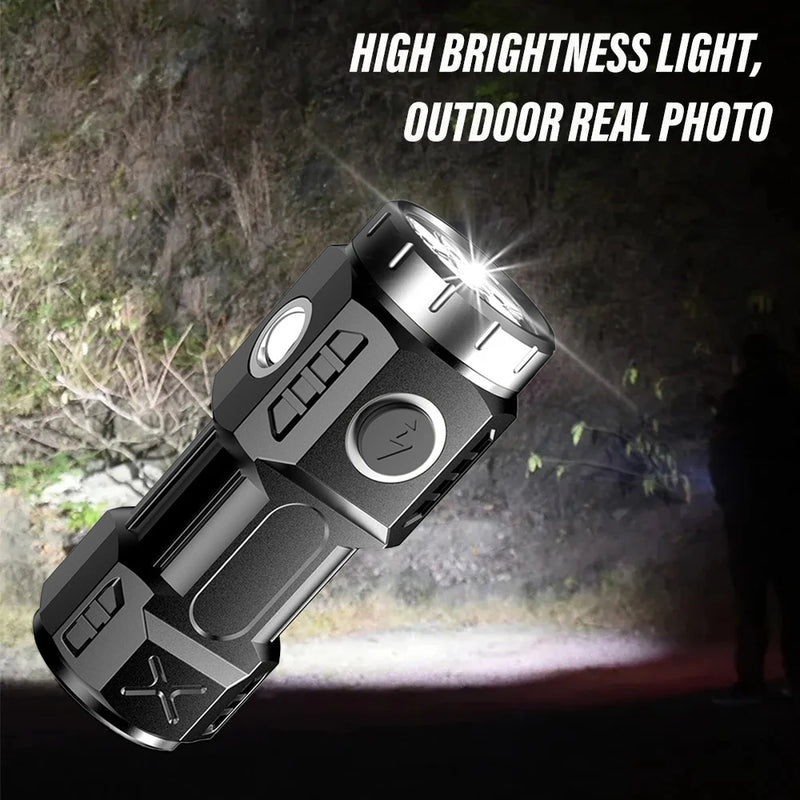 New Ultra Powerful Flashlight 4/6/8*P35 LED Mini Super Bright Torch USB Rechargeable Waterproof Light With Magnet Emergency Lamp