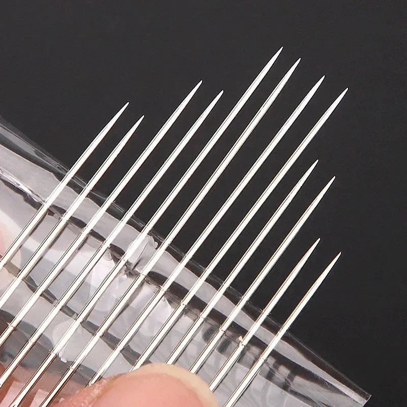 12/36Pcs Blind Sewing Needles Big Hole Stainless Steel Elderly Needle for Sewing Household DIY Jewerly Beading Threading Needles