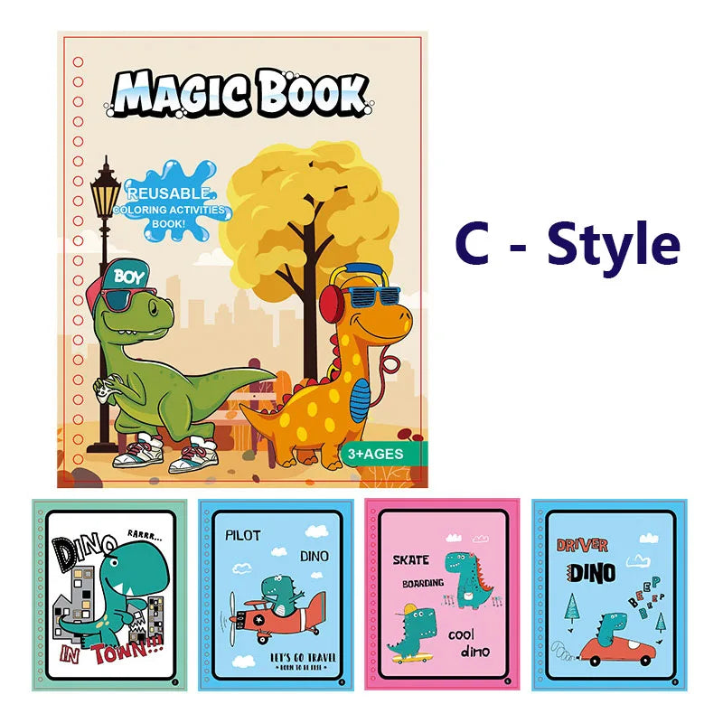 Magic Pen Water Drawing Books Coloring Book for Kids Doodle Painting Board Children Educational Toys Baby Christmas Birthday Gif