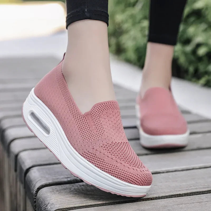 Tennis Female Orthopedic Sneakers Vulcanized Shoes for Women Mesh Breathable Platform Slip-On Ladies Loafer Zapatillas De Mujer