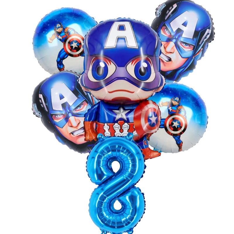 Cartoon Captain America Theme Disposable Tableware Set Birthday Party Dress up Balloon Decoration Baby Shower Background Cloak