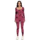 Ribbed Long Sleeve Sport Jumpsuits Women Tie Dye Yoga Jumpsuits Workout Bodycon Seamless Ribbed Yoga Workout Jumpsuit Romper