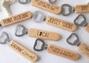 Personalized Wood Handled Bottle Opener, laser engraved, customizable, Gift for Father's Day, Bachelor Bachelorette Party, Weddi