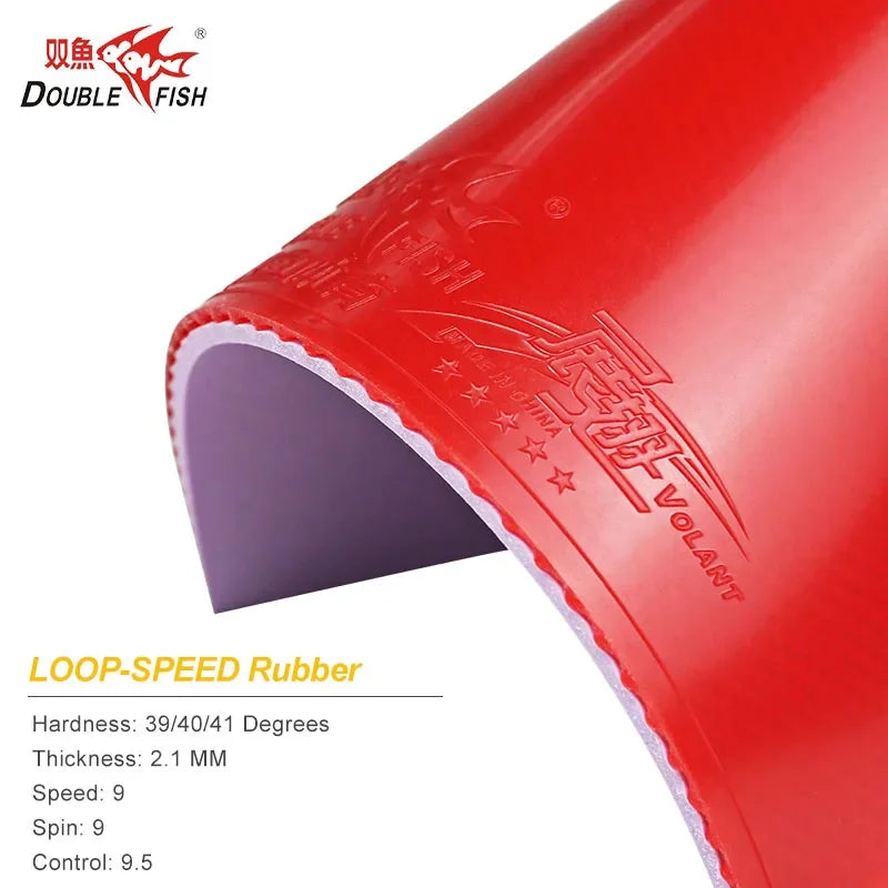 DOUBLE FISH VOLANT-Pheonix Table Tennis Rubber for Loop with Fast Attack Ping Pong Rubber with Pre-set Sponge