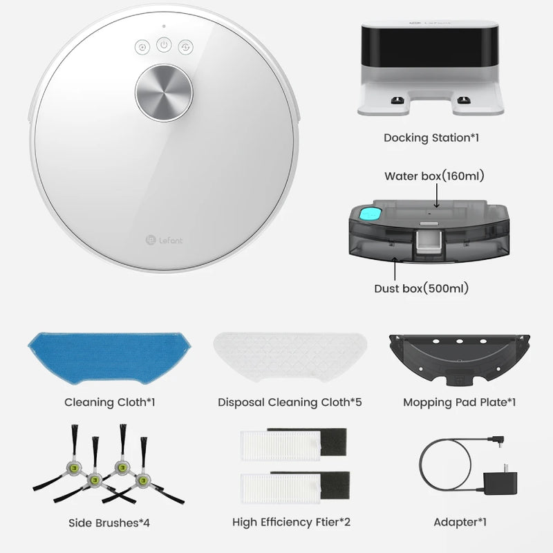 Lefant M1 LDS Robot Vacuum Cleaner with Multi Plane Mapping, 4000Pa Suction,Schedule, App/Alexa Control, for Pet Hair