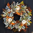 Fall Wreaths Harvest Autumn Door Wreath Christmas Halloween Decoration Pumpkin Berry Maple Leaf Artificial Wreath Home Decor