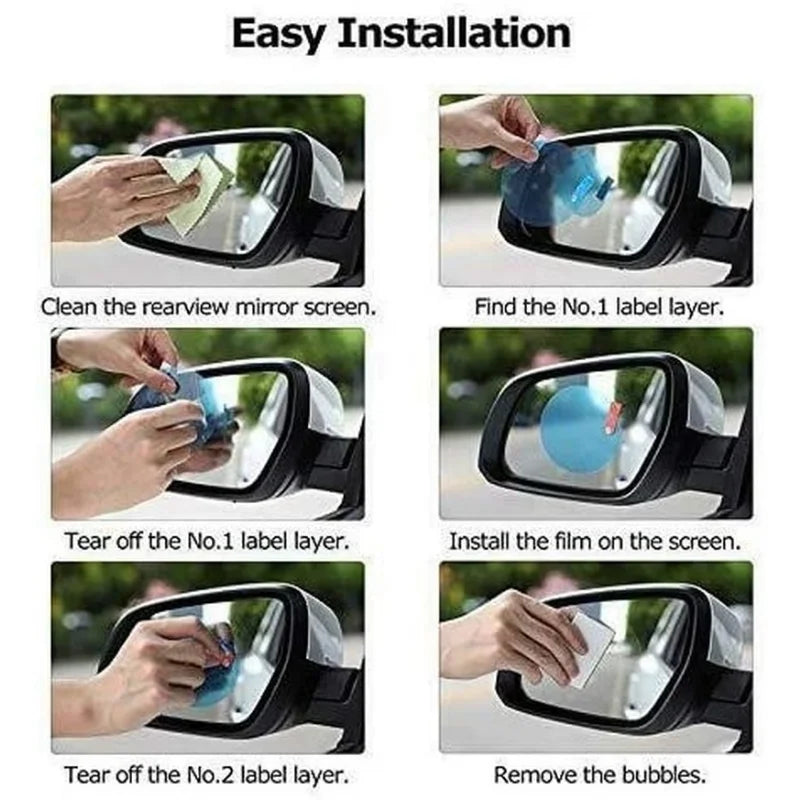 2Pcs Car Rearview Mirror Protective Film Universal Rain-proof Film Waterproof Anti-fog Mirror Stickers Car Window Rain Protector