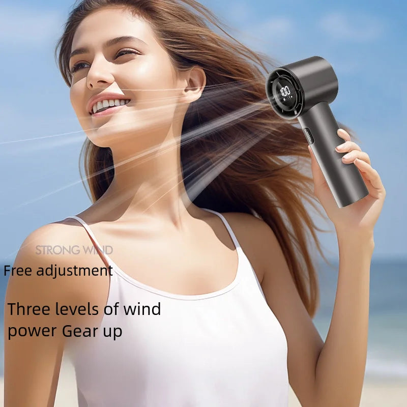 Handheld Turbo Jet Fan Mini Portable Ice Cold Fan Generation Brushless Motor Wind High Speed Duct Fans Violent Blower