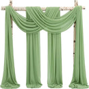 2pcs Sage Green Wedding Arch Chiffon Sheer Drapes ,Wedding Arch Drapes Sheer Backdrop Curtain for Wedding Ceremony Party Decor