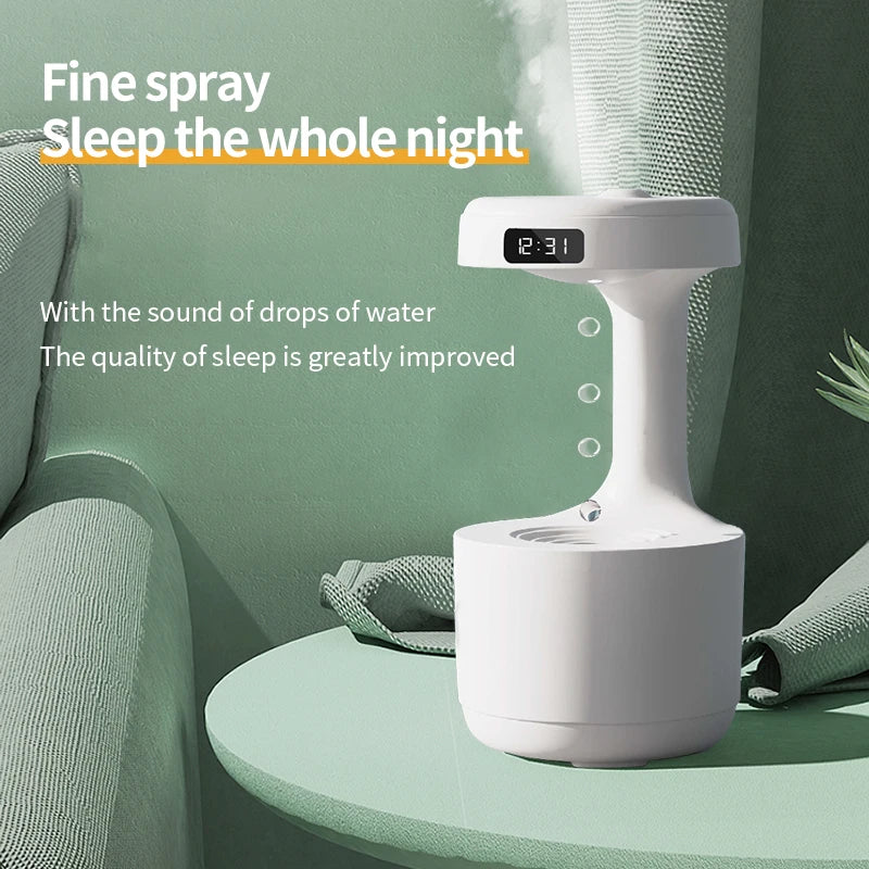 Air Humidifier Water Droplet Anti-Gravity Ultrasonic Cool Mist Maker Night Light Weightless Sprayer with LED Night Light