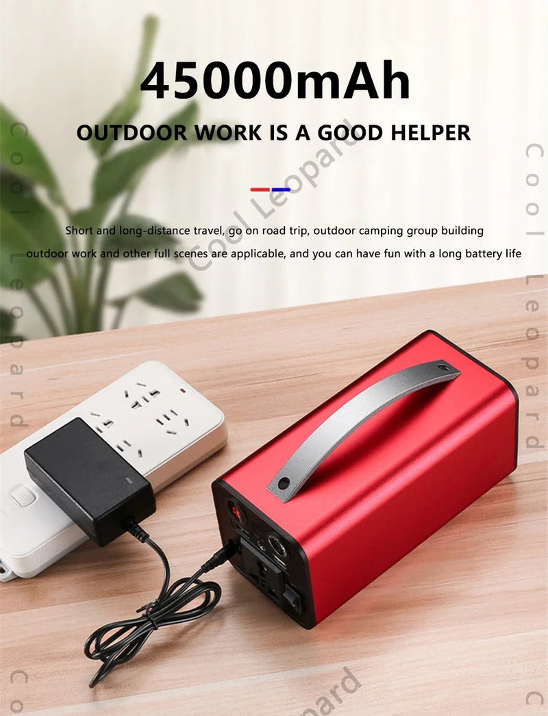 Portable Power Station 45000mAh 180W Generator Battery Outdoor Charger Emergency Power Supply Power Bank AC DC output