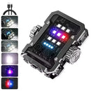 Portable Mini Keychain Light LED High Bright Flashlight Dual Light Source Outdoor Camping Fishing Multi-function Tool Torch Lamp