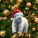 2D Christmas Tree Pendant 2D Flat Acrylic Xmas Tree Hanging Ornaments Cartoon Home Decor New Year Christmas Gifts