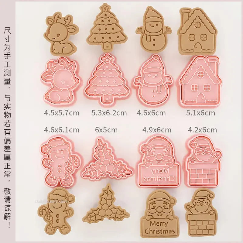 Multiple Sets DIY Cake Decorating Tools Christmas Cookie Cutters Cartoon Biscuit Mould DIY Fondant Mold Baking Tools for Kitchen