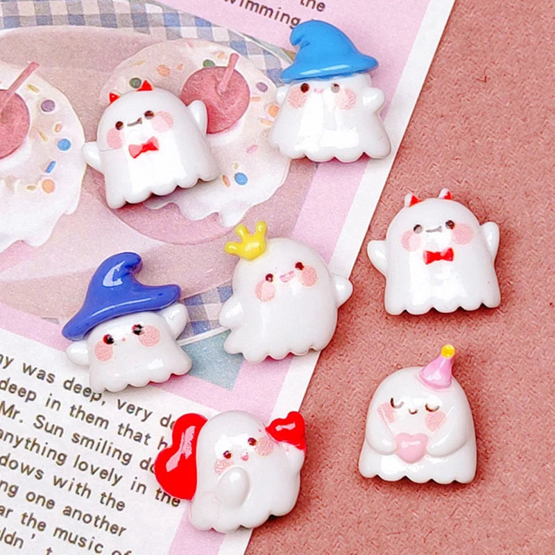 20 Pcs Cute Bright Surface Interesting Cartoon Halloween Ghost Series Resin Scrapbook Diy Jewelry Wedding Hairpin Accessories