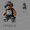 Playful Bear Ironed Sticker Clothes DTF Halloween Thanksgiving Fashion T-shirt Hoodie DIY Jacket Patch Heat Transfer Sticker
