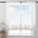Window Sheer Curtains Rooms Decorations Living Room Bedroom Study Embroidered Craft Curtain Drapes  Coffee 1*1.2m
