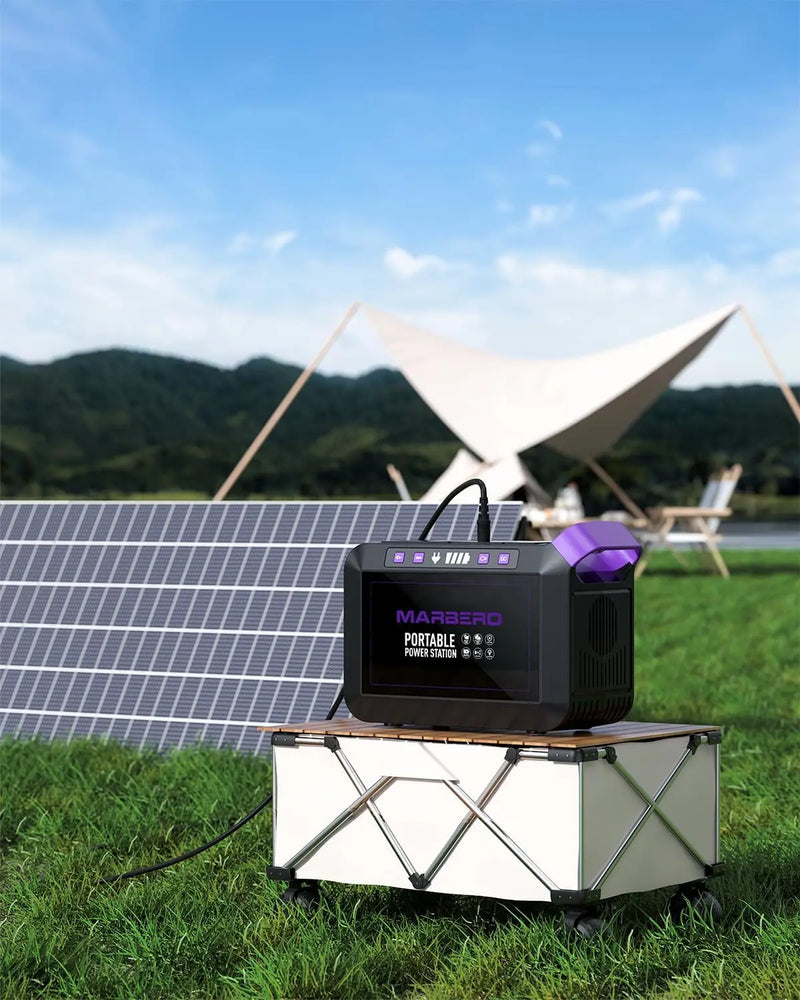 MARBERO Portable Power Station 200W Solar Generator 172WH Camping Power Bank with AC Outlet 110V, DC, USB Mini Generator Portabl