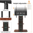 Height Adjustable Wood Floor TV Stand Universal TV Mount for 32-65 Inch LCD LED TVs Max VESA 600x400mm
