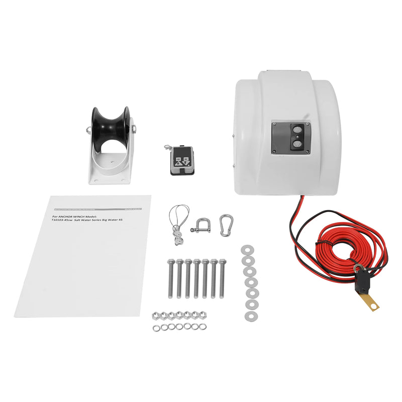 12V Boat Electric Anchor Winch With Remote Wireless Control Marine Saltwater 45LBS