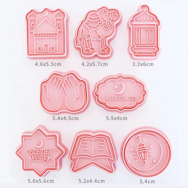 Eid Mubarak Biscuit Mold Ramadan Kareem Decoration Cookie Cutter Set 2024 Islamic Muslim Festival Party Supplies Baking Tools