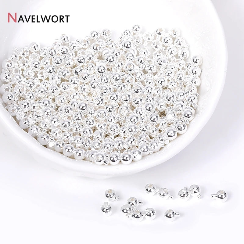 10/20pcs 18K Gold Plated Crimp Beads End Bead For Jewelry Making,Brass Snap Crimp Clasps For DIY Bracelet Making Accessories