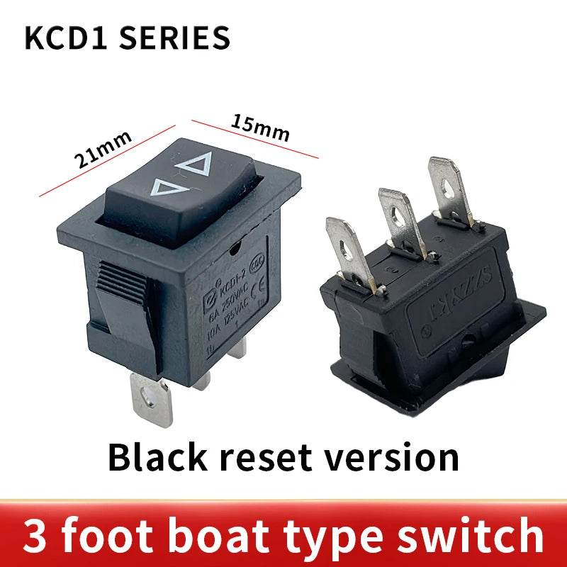 Promotion! 1 pcs kcd1 15*21mm SPDT  Mini Black 3 Pin Rocker Switch AC 6A/250V 10A/125V KCD1