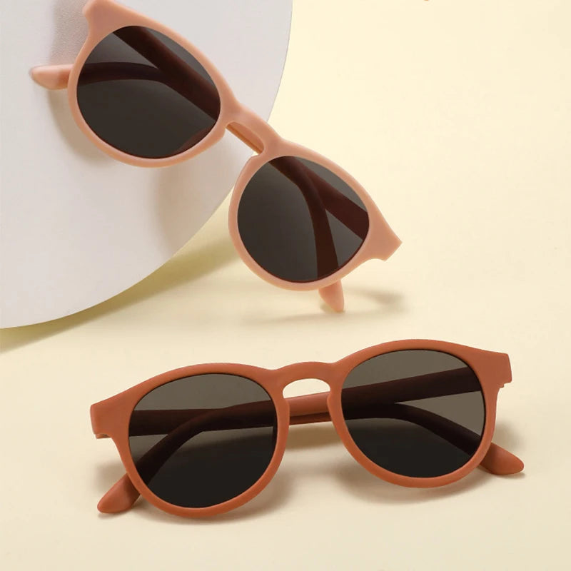 2023 Fashion Kid's First Sunglasses Round Flexible UV400 Polarized Girls Boys Silicone Sun Glasses for Ages 3-12 Years Children