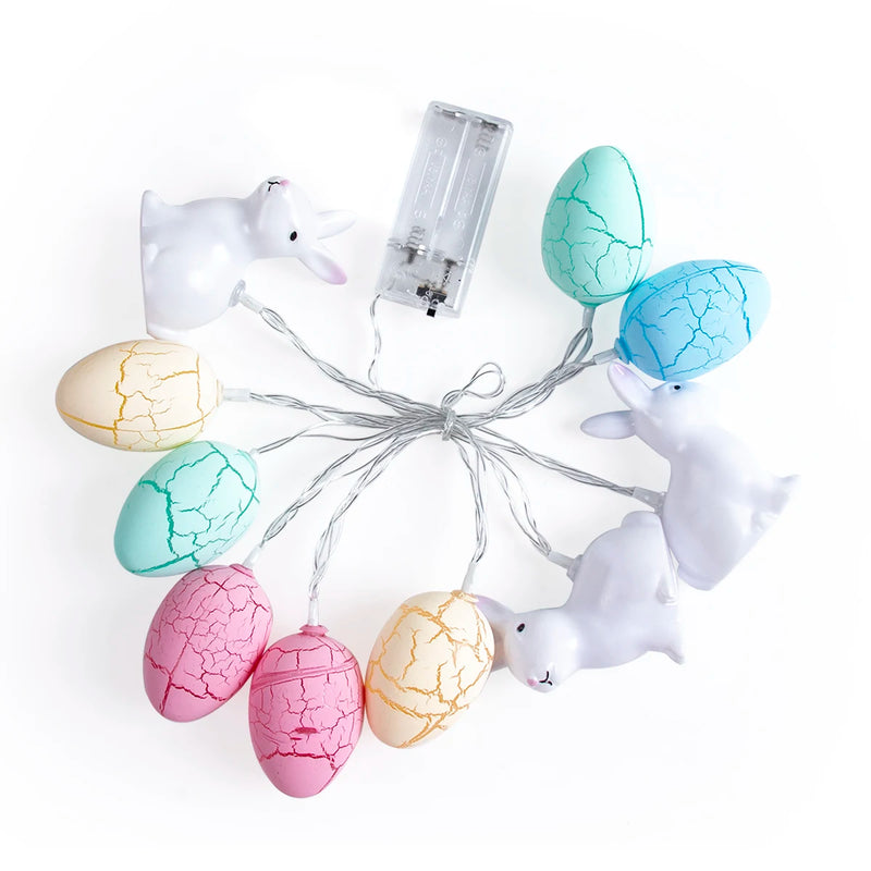 1.5m Easter LED Bunny String Lights for Home Decor Carrot Rabbit Chick Egg Fairy Light Garland Ornament Happy Easter Party Gifts