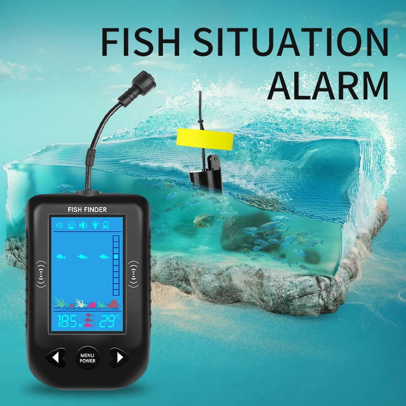 Erchang Portable Fish Finder Fishing Sonar Sounder Alarm Transducer Fishfinder Fishing Echo Sounder