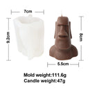 Hot Big Nose Stone Man Candle Silicone Mold Easter Island Moai Statue Crafts Abstract Carving Upper Body Epoxy Resin Mould