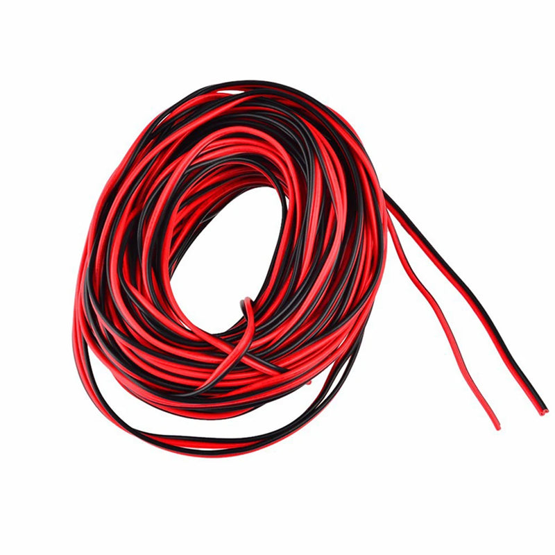 20 meters 2PIN Electrical Wire Tinned Copper PVC Insulated Red Black Cable For Single Color LED Strip Light Extension Wire 22AWG