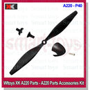 Wltoys XK A220 Receiver Servo Motor Fairing Cover Shell Blade Reduction Gear screws pull rod Propeller WL P40 RC Airplanes Parts