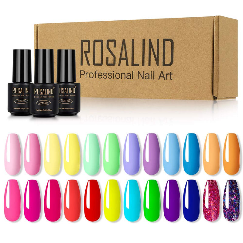 ROSALIND Nail Kit Manicure Set For Nail Gel Varnish Semi Permanent Lot 36W UV LED Lamp Nail Art machine Gel Polish Set