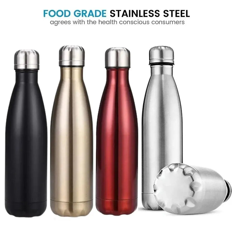 500ml Sport Bottles Double Wall Insulated Vacuum Flask Stainless Steel Water Bottle Cola Water Thermos Vacuum Flask Drinkwar